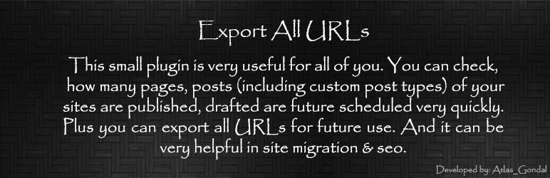 Plugin Alle URLs exportieren