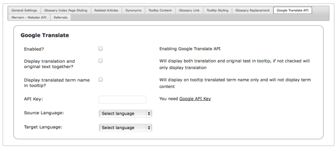 Tooltip-Glossar Google Übersetzer