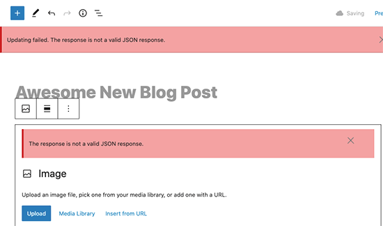Ungültiger JSON-Antwortfehler wird in WordPress angezeigt