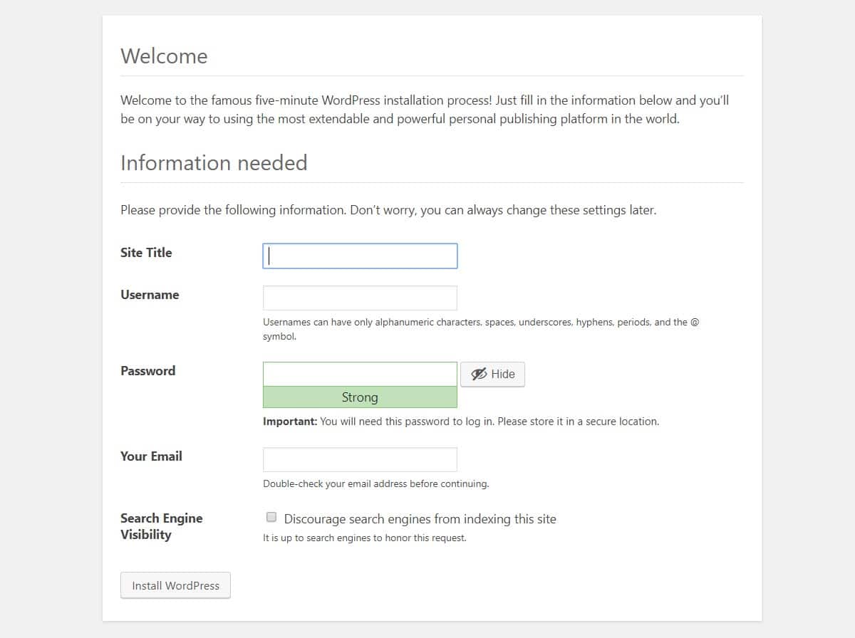 Installieren Sie WordPress lokal auf einem Windows-PC