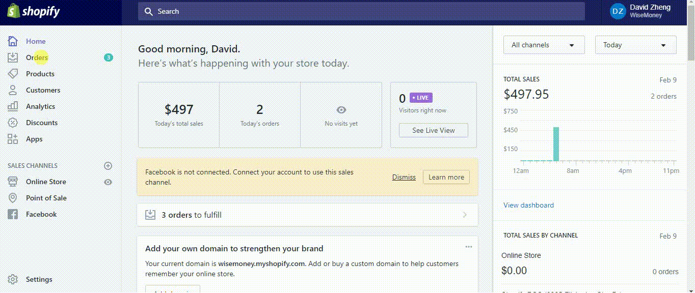 So exportieren Sie Bestellungen und Transaktionen in Shopify