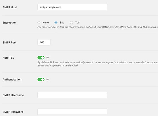 Anderer SMTP-Dienstanbieter