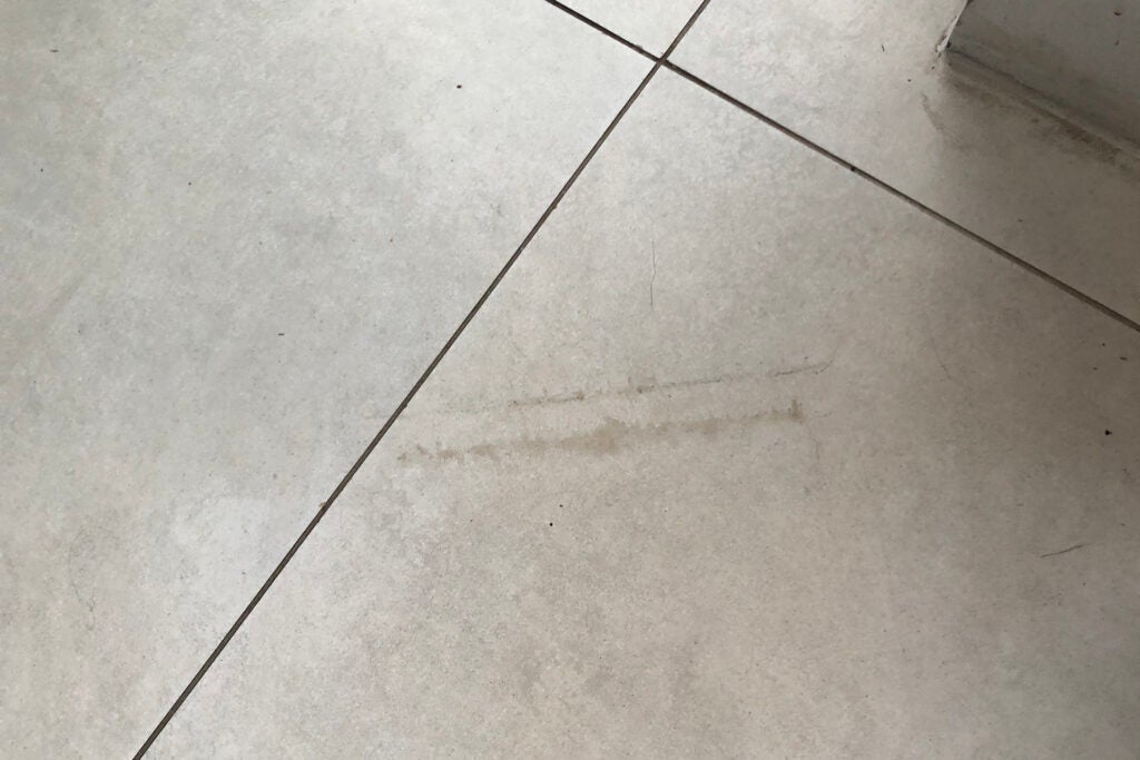 Beldray Clean & Dry verschmutzter Boden nach der Reinigung