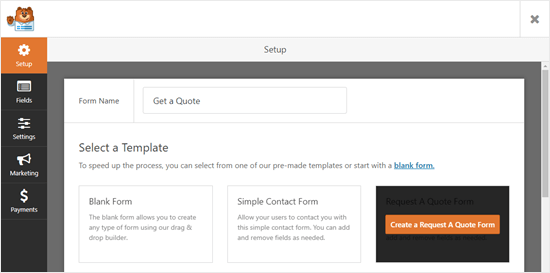 Erstellen eines Angebotsformulars in WPForms