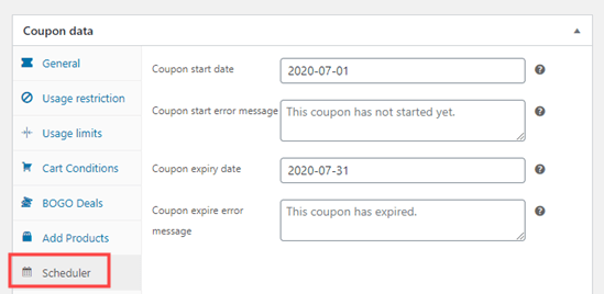 Verwenden des Planers in Advanced Coupons