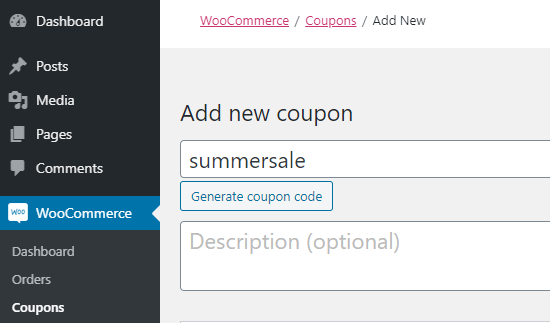 Erstellen eines neuen Coupons mit dem Advanced Coupons-Plugin