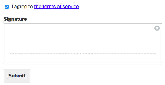 Beispiel für ein WPForms-Signaturfeld