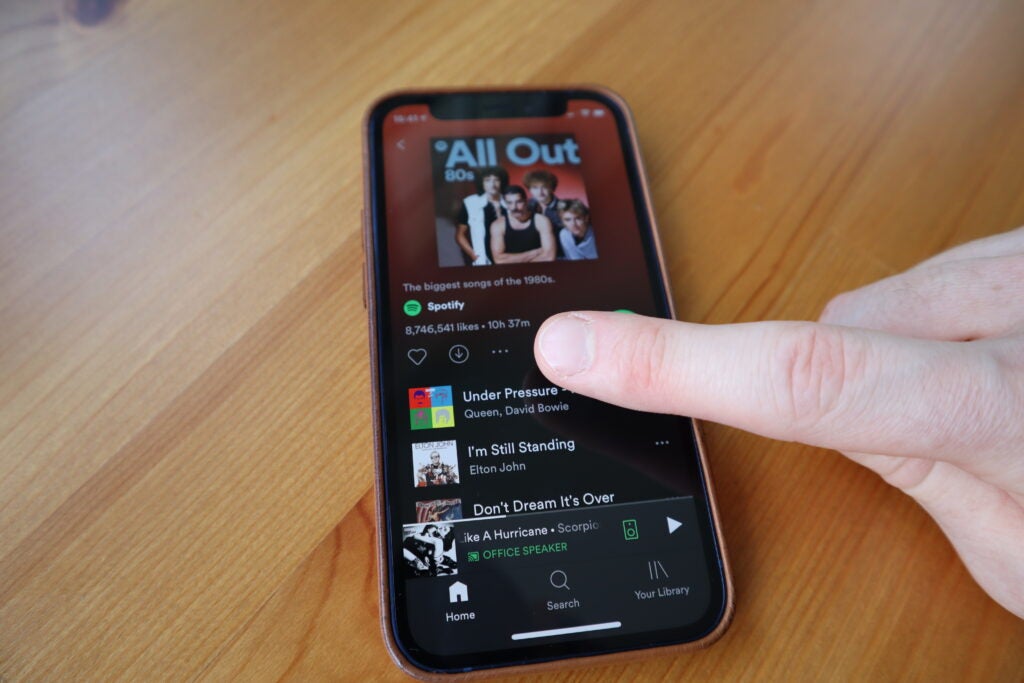 Suchen Sie die Playlist, die Sie herunterladen möchten, und tippen Sie auf die drei Punkte
