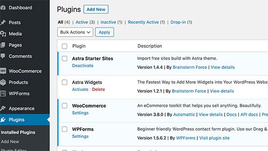 Bestimmte Plugins geschützt