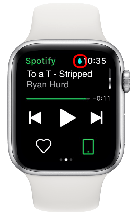 blaues Wassertropfen-Symbol auf der Apple Watch