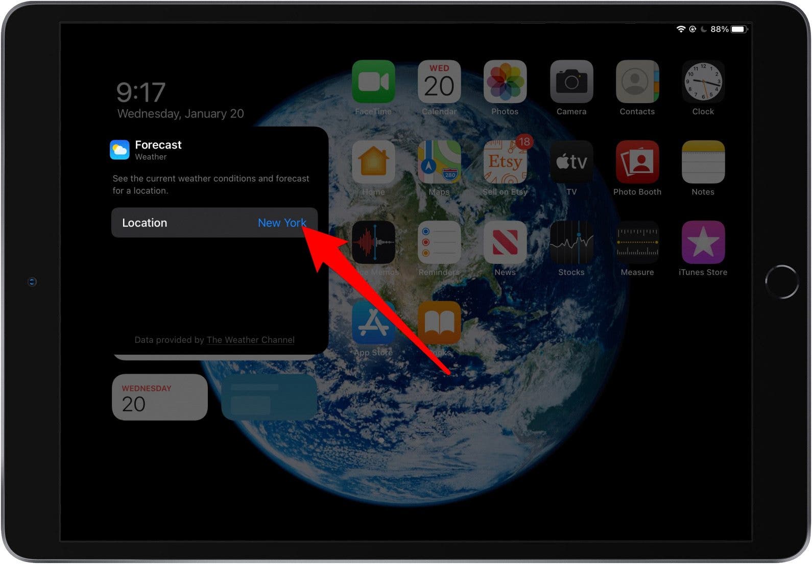 Nehmen Sie Änderungen vor und tippen Sie dann außerhalb des Widgets, um Ihre Änderungen zu speichern