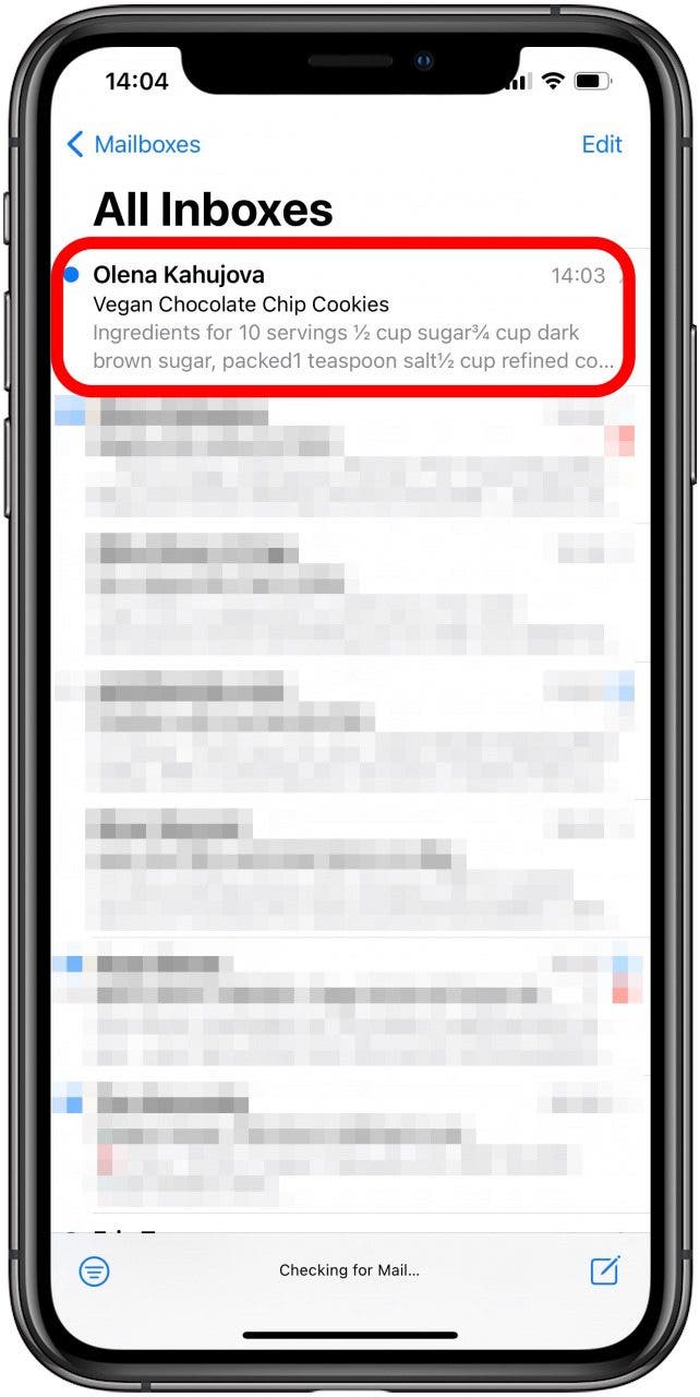 Öffnen Sie eine E-Mail, um von Ihrem iPhone aus zu drucken.