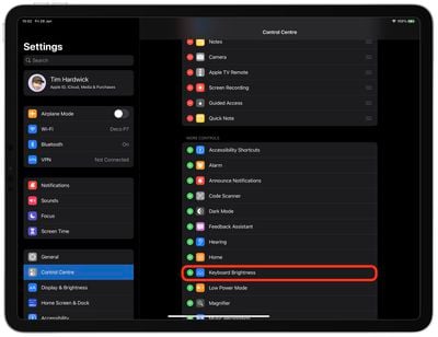 Helligkeit der iPad-Tastatur1