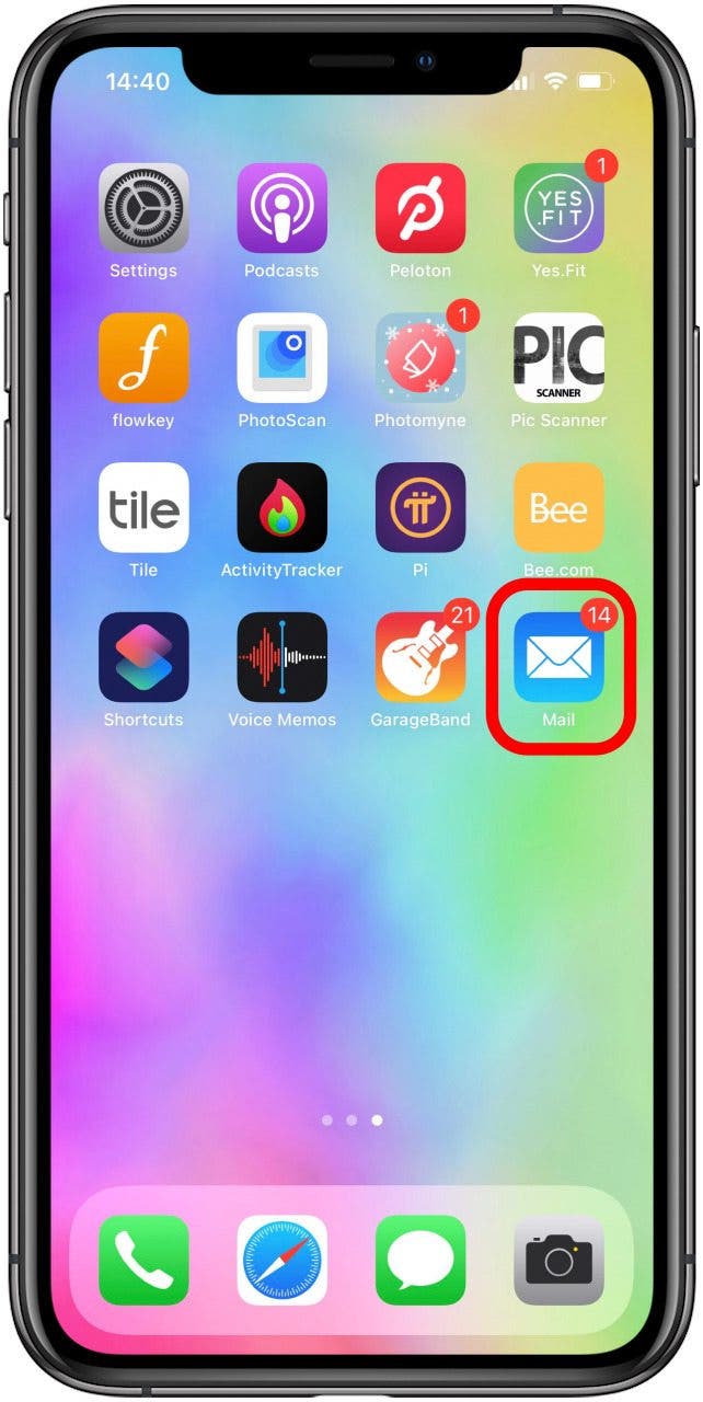 Öffnen Sie die Mail-App, um eine E-Mail zu drucken.