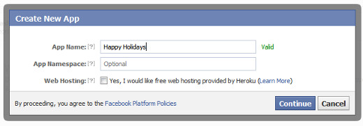 Gib deiner Facebook-App einen Namen