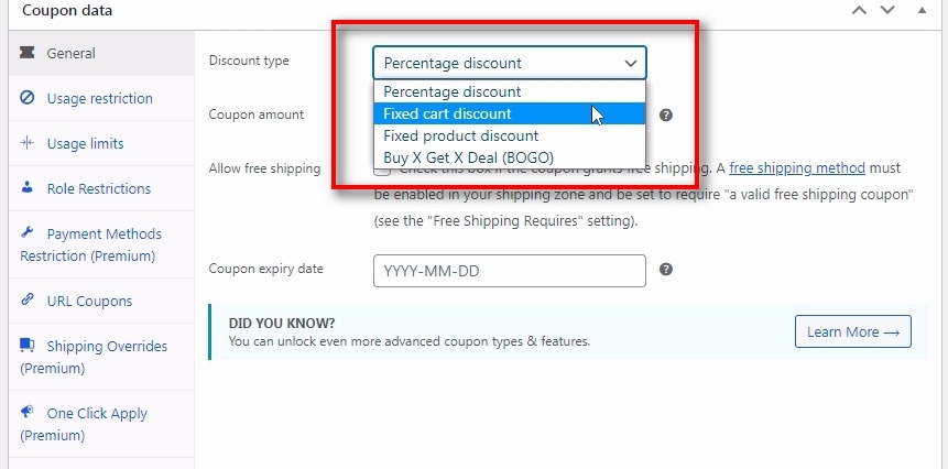 Fügen Sie WooCommerce-Rabatttypen hinzu