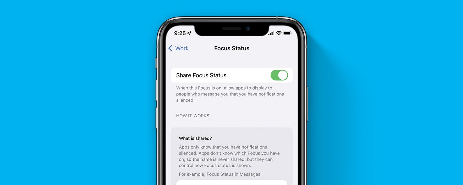 1645617399 So teilen Sie den Fokusstatus mit Kontakten auf dem iPhone
