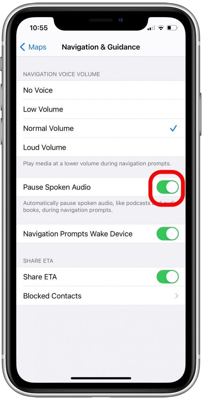 Gesprochenes Audio pausieren