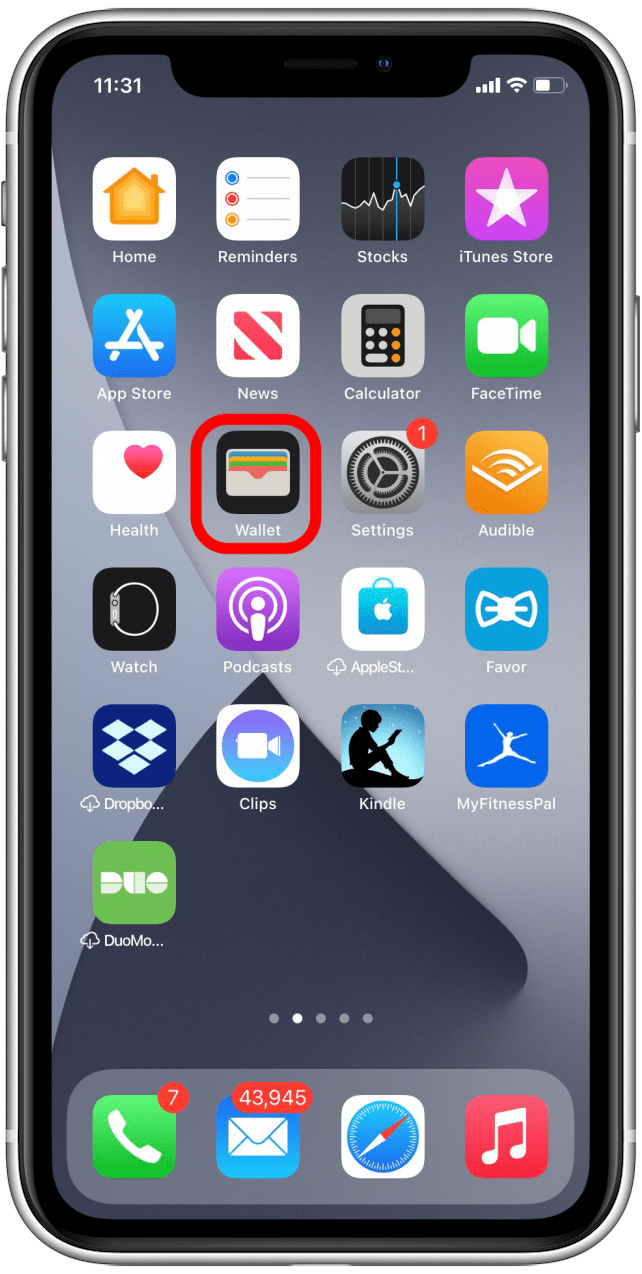 Öffnen Sie Apple Wallet