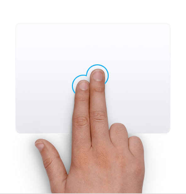 Rechtsklick auf Apple Trackpad
