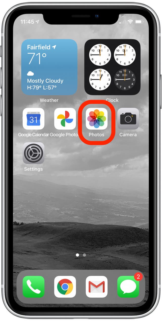 Private Bilder 01 Startbildschirm mit hervorgehobener Einstellungs-App