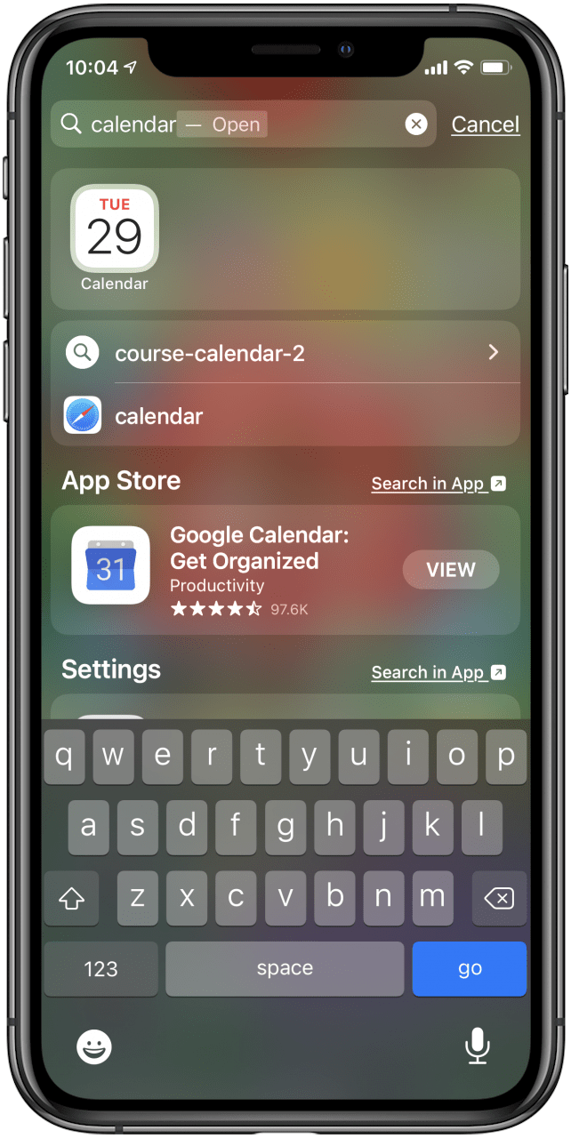 Geben Sie den fehlenden App-Namen in die Suchleiste ein
