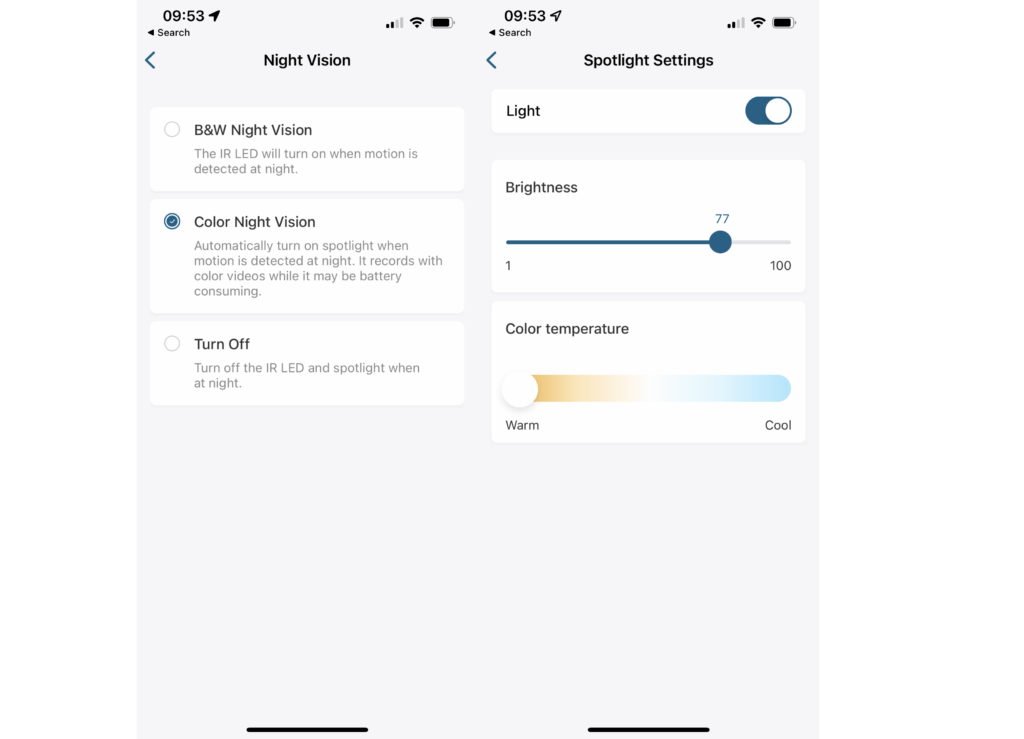 Eufy SoloCam S40 Scheinwerfersteuerung