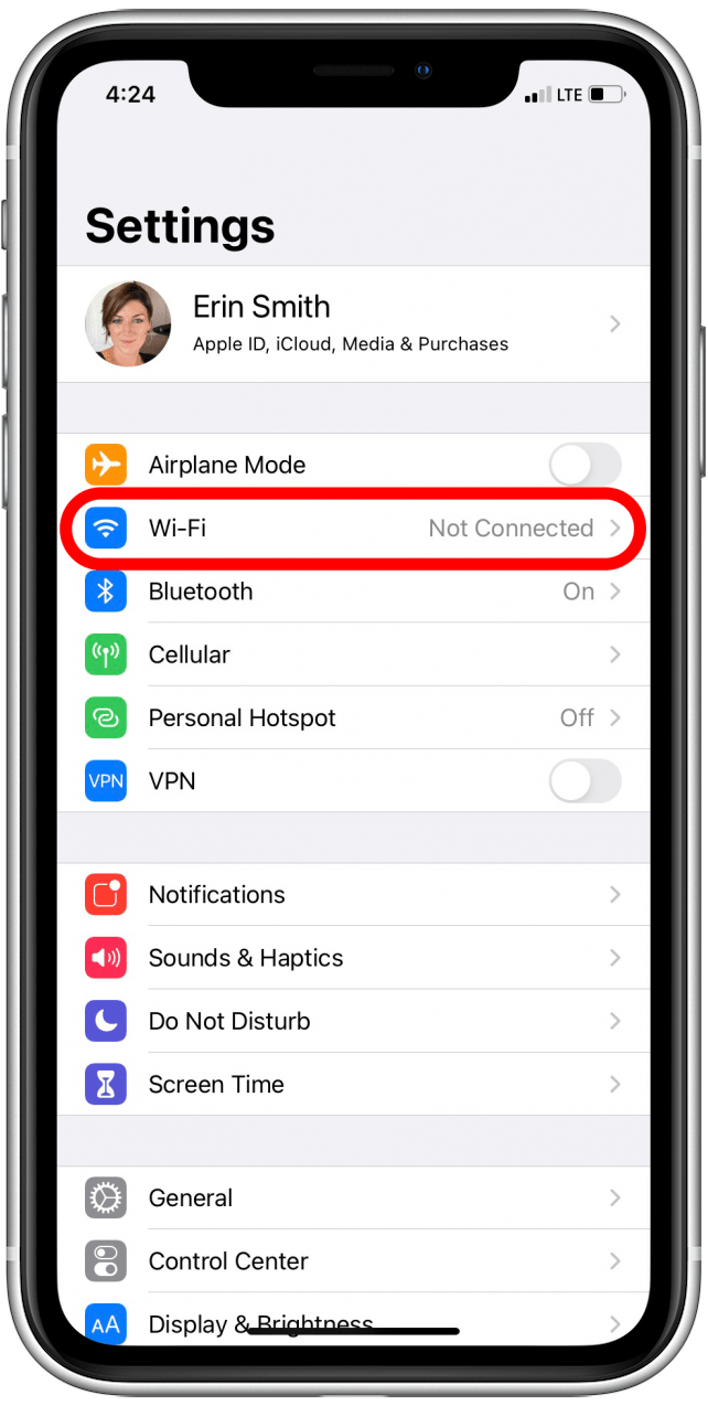 Tippen Sie auf WLAN