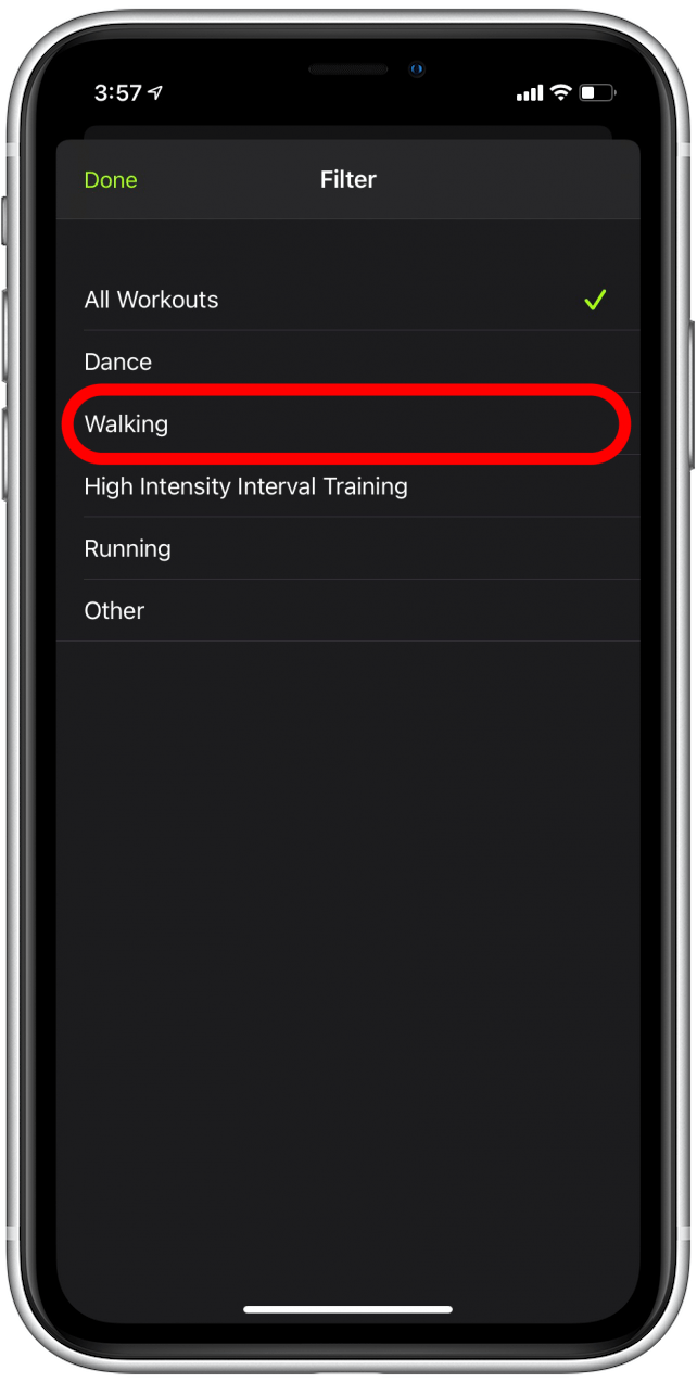 Apple Watch Trainingsverlauf