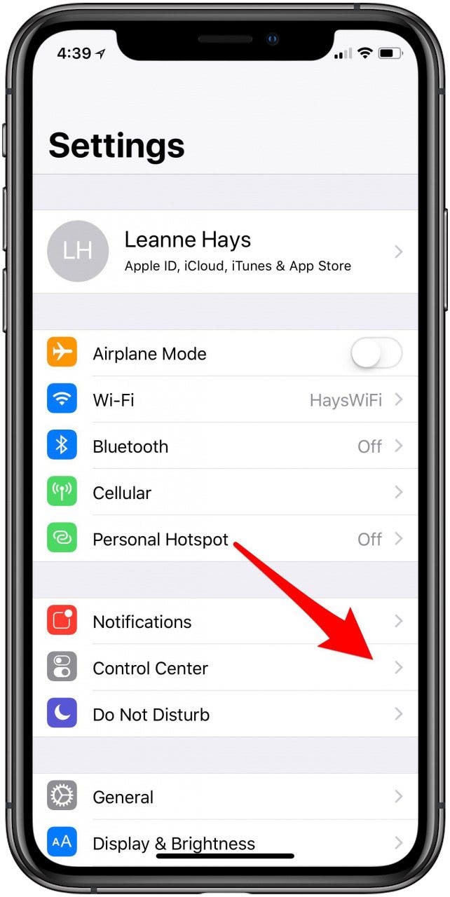 wo ist mein kontrollzentrum iphone