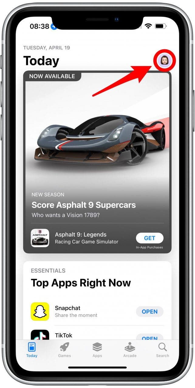 Tippen Sie auf Ihren Namen – Apple TV Abonnement kündigen