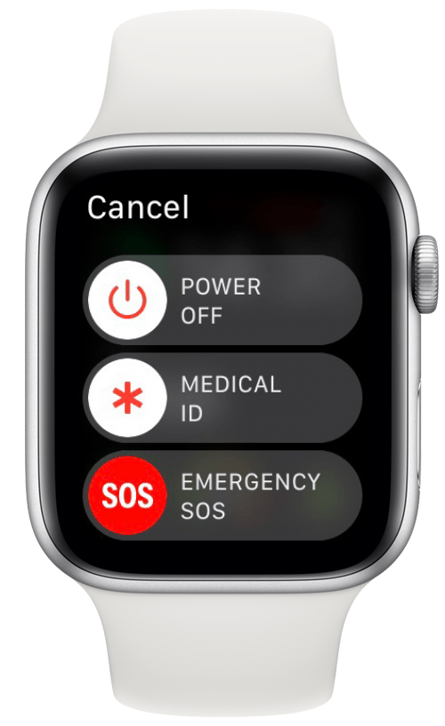 Ein Menü mit zwei oder drei Optionen wird angezeigt, je nachdem, was Sie auf Ihrer Apple Watch eingerichtet haben. 