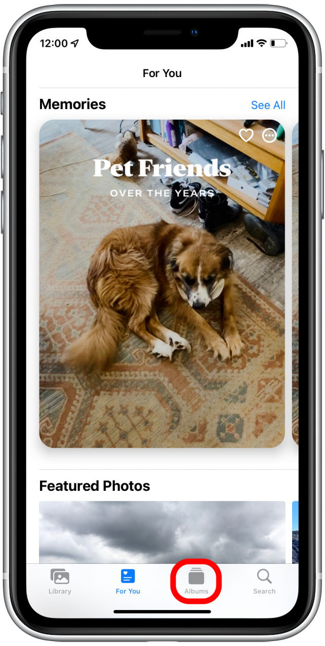 Alben-Tab App für freigegebene Albumfotos
