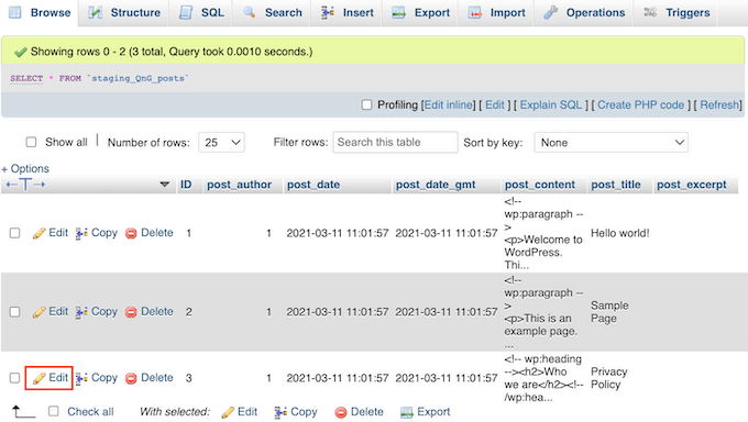 Finden eines Beitragsentwurfs in WordPress
