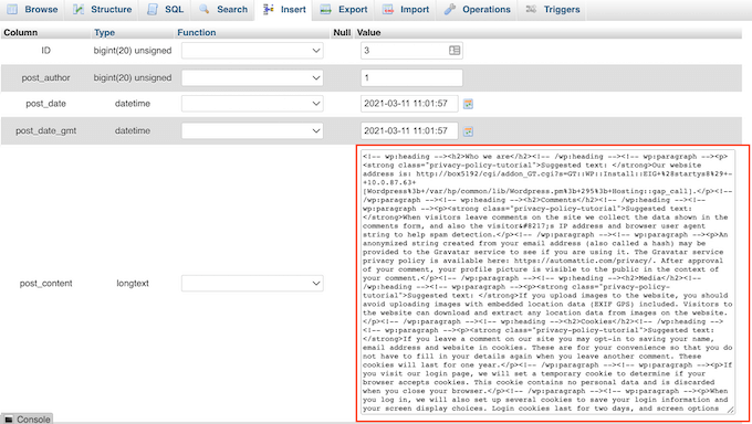Ein Beitrag mit HTML-Formatierung