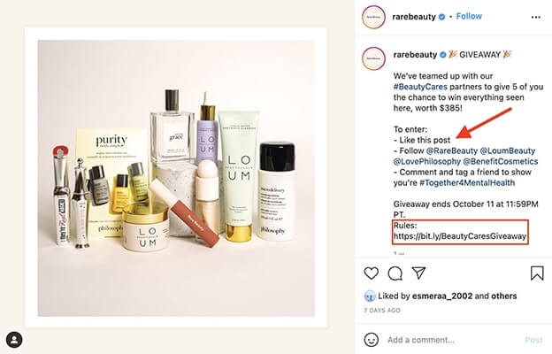 seltenes Schönheits-Instagram-Werbegeschenk