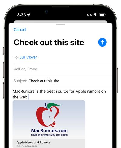 Rich-Links für die Mail-App von iOS 16