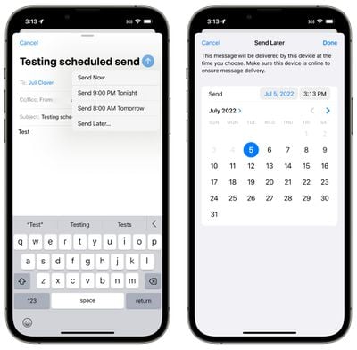 ios 16 mail app geplant senden