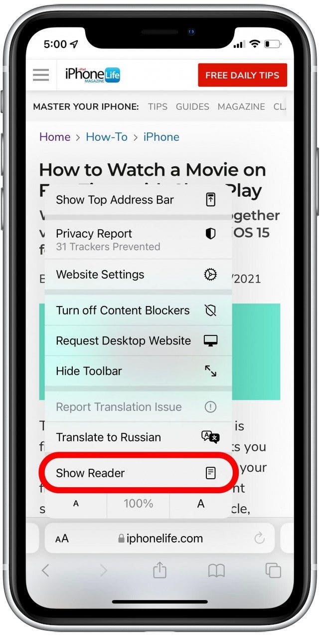 1658175846 805 So verwenden Sie den Safari Reader Modus auf iPhone und iPad