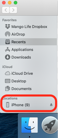 Öffnen Sie den Finder und klicken Sie auf Ihr iPhone