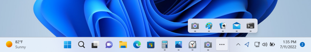 Windows 11 Taskleistenüberlauf