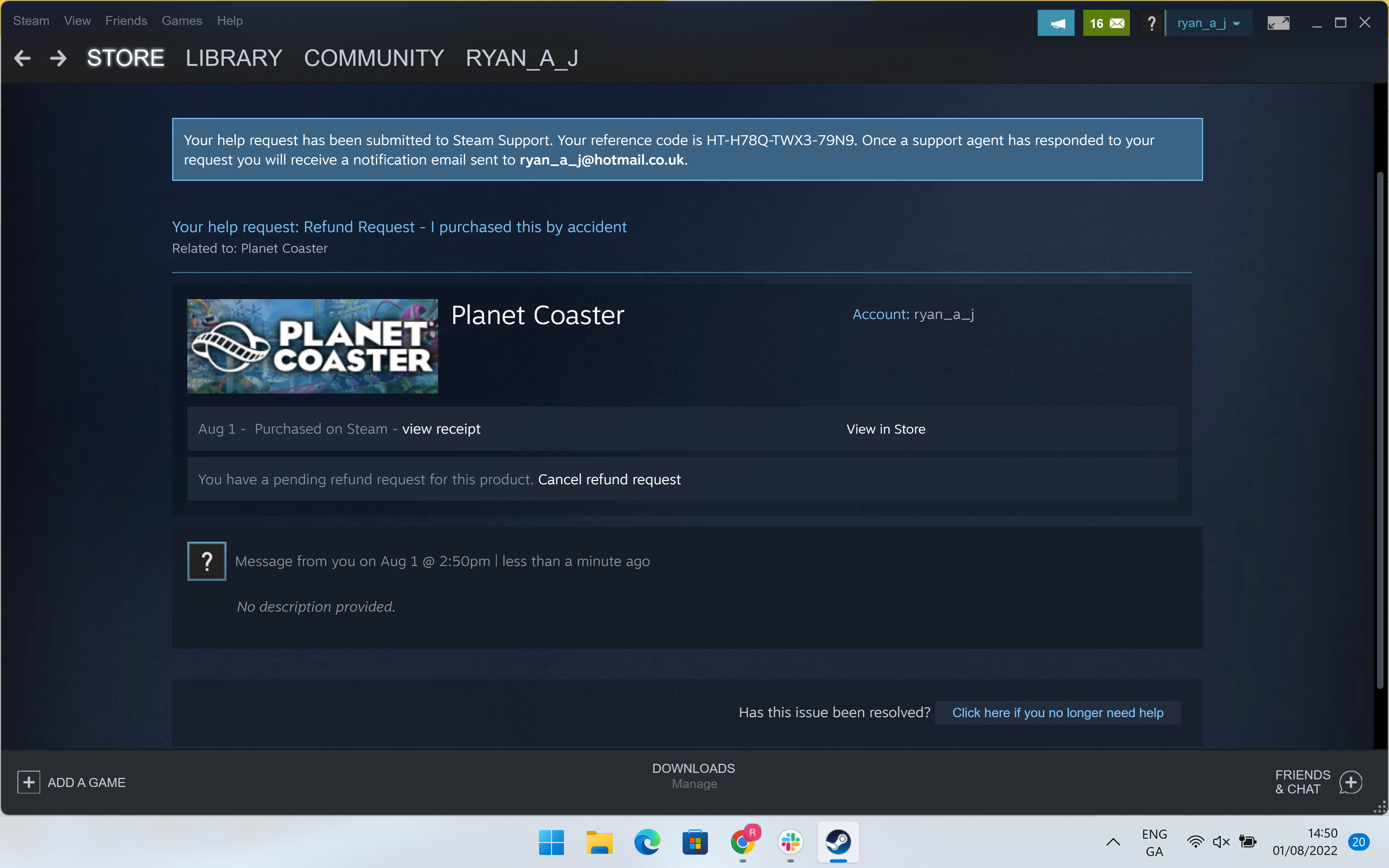 1659373215 764 So geben Sie ein Spiel auf Steam zurueck