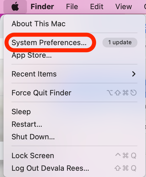 Klicken Sie auf Systemeinstellungen, um die Mac-Ruhezustandseinstellungen zu finden.