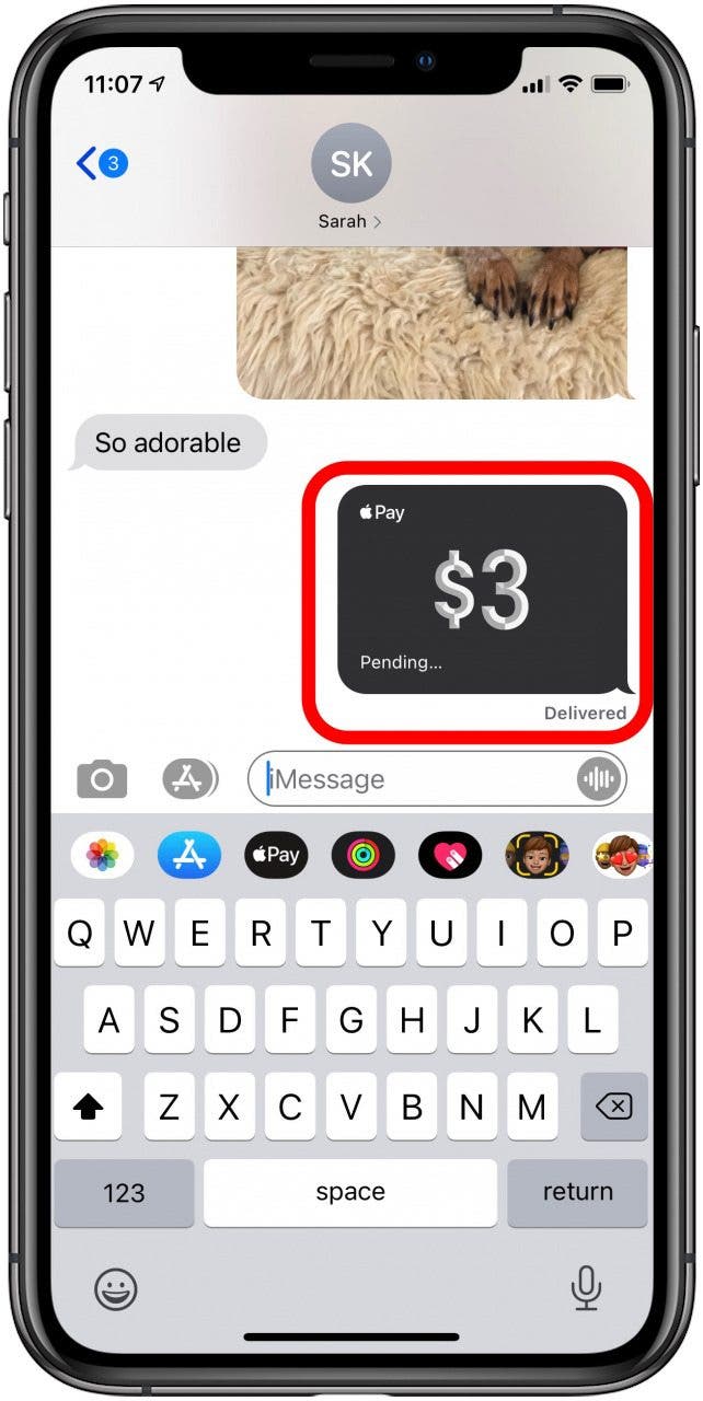 Tippen Sie auf die Apple Pay-Zahlung