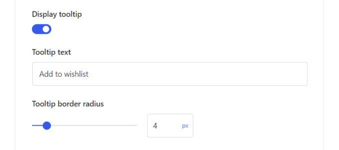 Konfigurationsoptionen für den Tooltip der Wunschliste