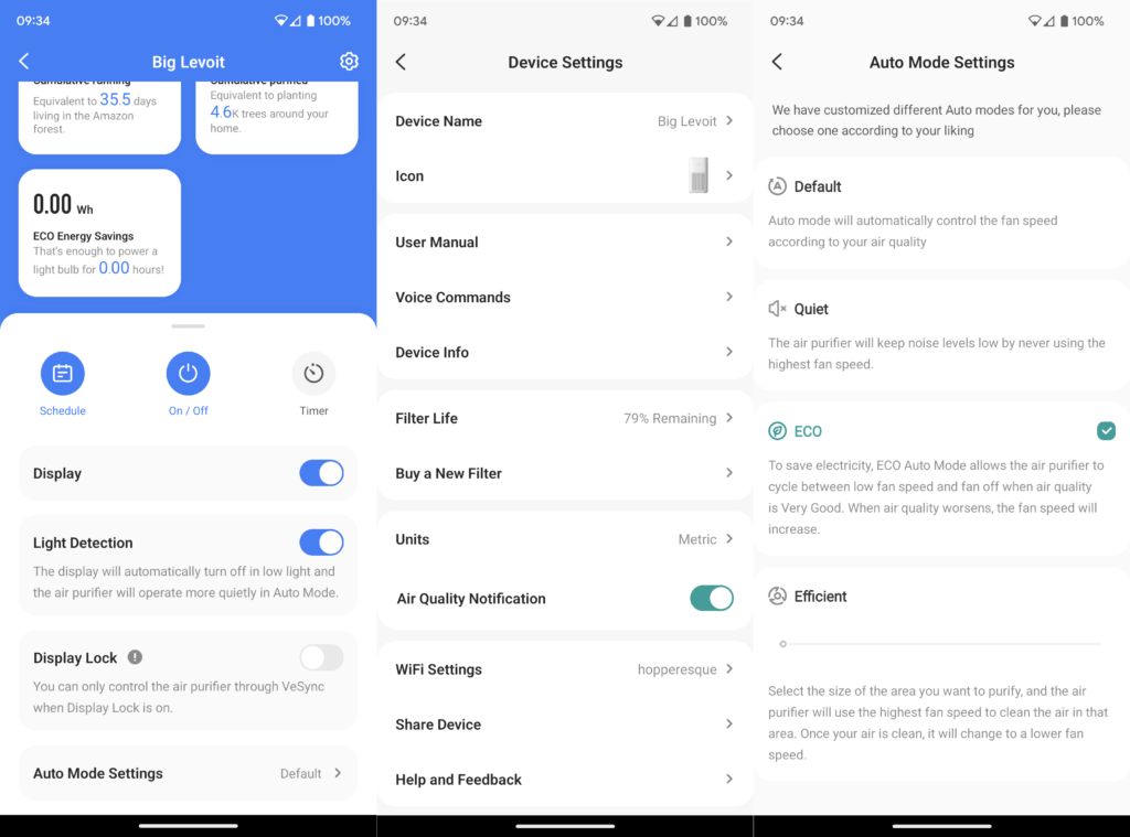Android-Screenshots mit detaillierteren Einstellungen