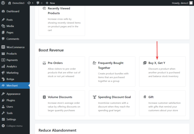 Merchant Pro, Modul „X kaufen, Y bekommen“.