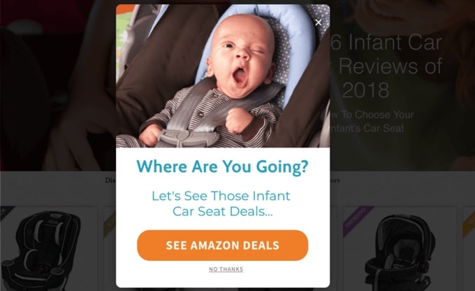 Beispiel für ein Affiliate-Popup