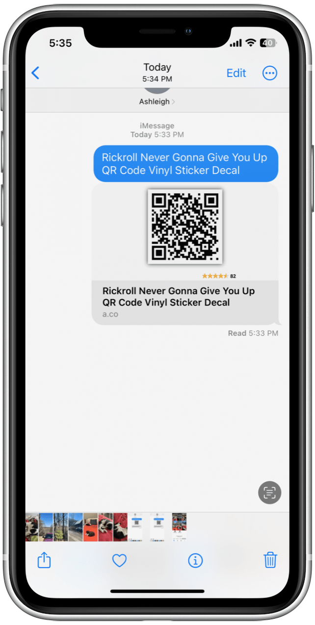 Navigieren Sie zu dem QR-Code, den Sie scannen möchten.