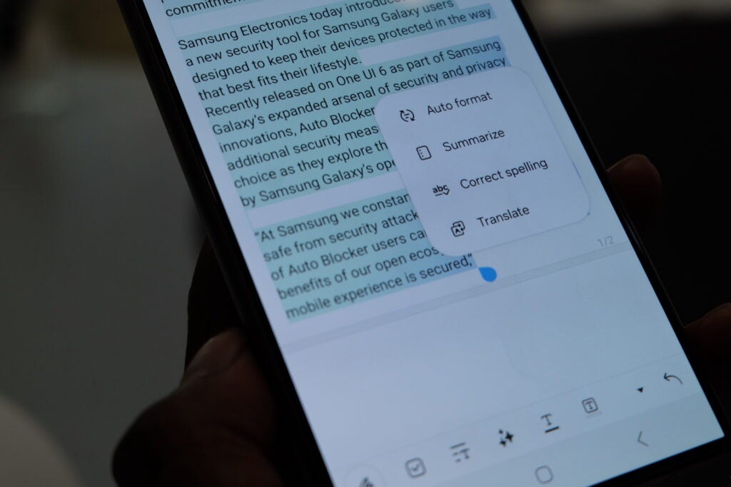 Galaxy AI auf dem Galaxy S24 Ultra